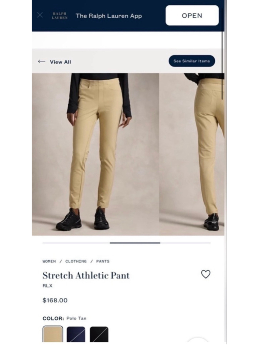 New Ralph Lauren Stretch Athletic Pants Size 10 Tan